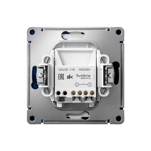 Выключатель 1-кл. ArtGallery 10AX быстрозажим. клем. механизм аквамарин SE GAL001111S