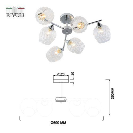 Люстра Arlene 3139-306 6хE27 60Вт модерн Rivoli Б0055390