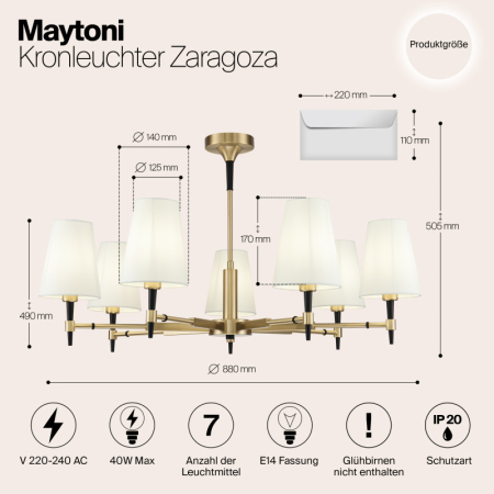 Люстра на штанге Maytoni H001CL-07BS