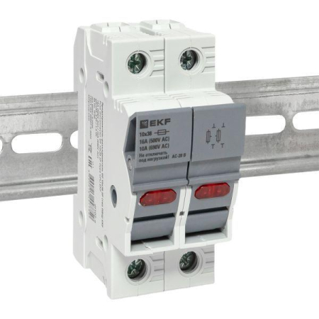 Предохранитель-разъединитель DF 10х38 2п (тип ПВЦ) EKF df102-e