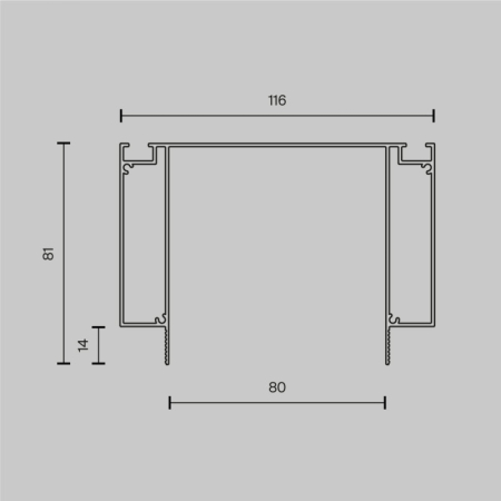 Профиль Maytoni Technical ALM-11681-PL-B-2M