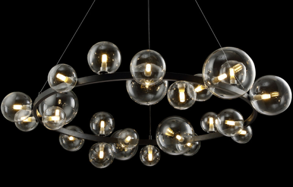 Подвесной светильник Crystal Lux AGATA SP24 BLACK/TRANSPARENTE