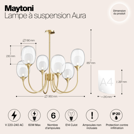 Люстра на штанге Maytoni MOD016PL-06BS