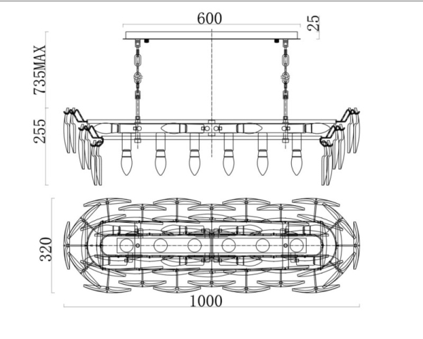 Подвесная люстра Fluorite FL1152-14PO