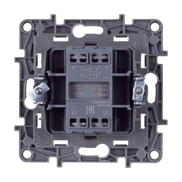 Переключатель перекрестный 1-кл. Etika 250В 10AX винт. зажимы антрацит IEK 672649