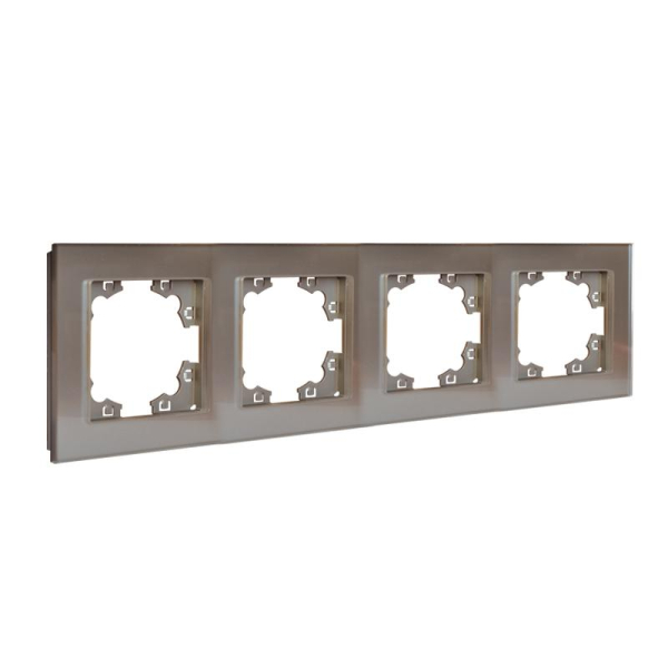 Рамка 4-м Афина стеклянная мокко UNIVersal 2287