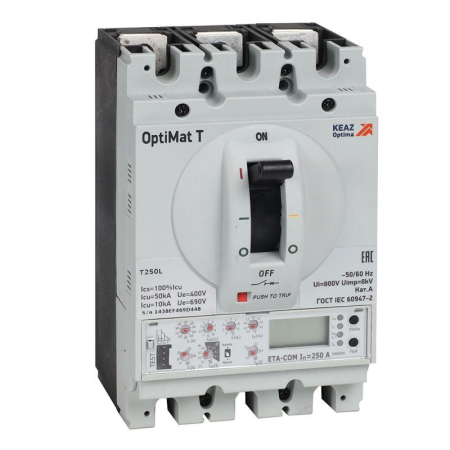 Выключатель автоматический 4п 250А OptiMat T250M ETA КЭАЗ 356104