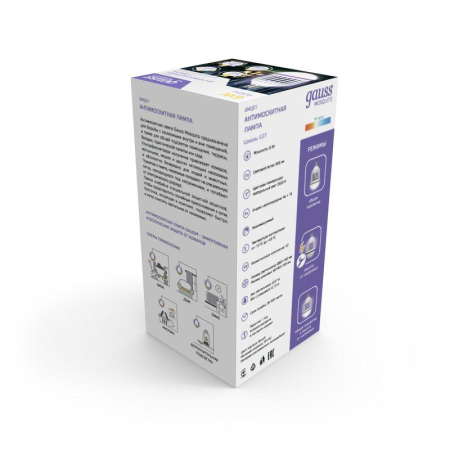 Лампа антимоскитная Mosquito 6Вт E27 220В GAUSS GMQ01