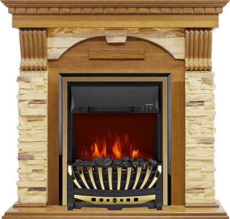 Royal Flame Каминокомплект Dublin -  Дуб / Сланец с очагом Aspen Gold
