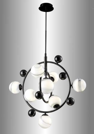 Подвесная люстра Crystal Lux SALVADORE SP8V BLACK CHROMIUM