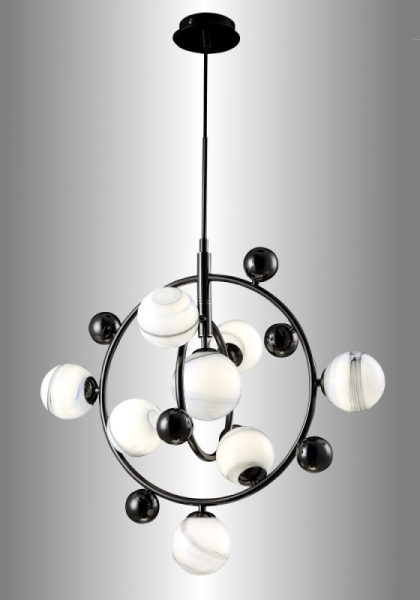 Подвесная люстра Crystal Lux SALVADORE SP8V BLACK CHROMIUM