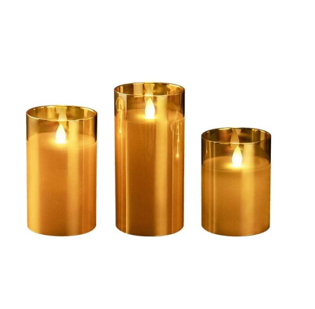 Свеча декоративная CL7-SET3-gd с пультом 3хAAA для каждой свечи (не в компл.) зол. (уп.3шт) ФАZА 5018822