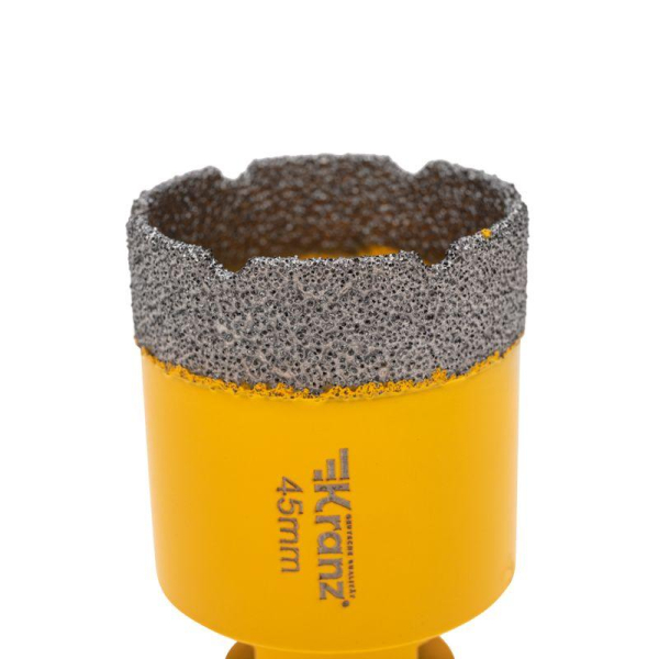 Коронка алмазная профессиональная по керамограниту и железобетону М14, вакуумное спекание, 45мм, для УШМ KRANZ