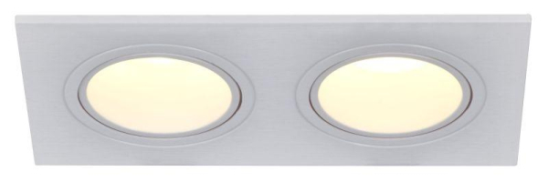 Светильник 4102 встраиваемый 2хMR16 квадрат пласт. бел. IEK LT-UVB0-4102-GU05-2-K01