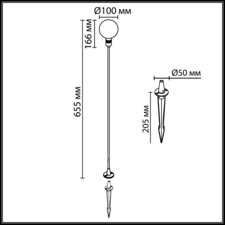 Садово-парковый светильник Odeon Light 7121/2GL