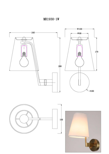 Бра MyFar MR1930-1W