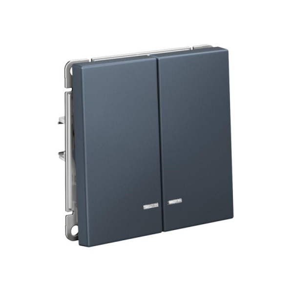 Выключатель 2-кл. ArtGallery (сх. 5а) 10AX с подсветкой быстрозажим. клем. механизм грифель SE GAL000753S