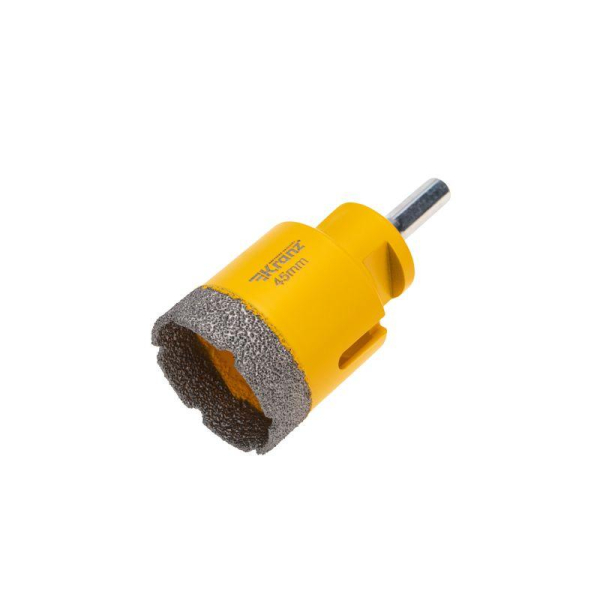 Коронка алмазная профессиональная по керамограниту и железобетону М14, вакуумное спекание, 45мм, для УШМ KRANZ