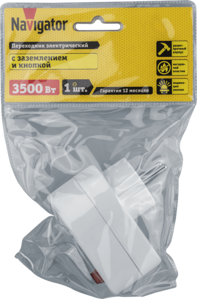 Переходник 1-м 94 669 NAD-1E-СS-WH с выкл. Navigator 94669