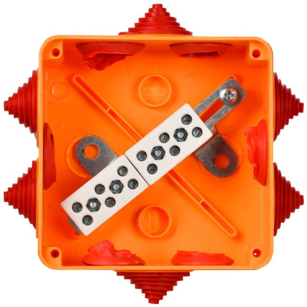 Коробка распаячная огнестойкая ПС 100х100х50 6P 4кв.мм IP55 6 вводов IEK UKF30-100-100-050-6-4-09