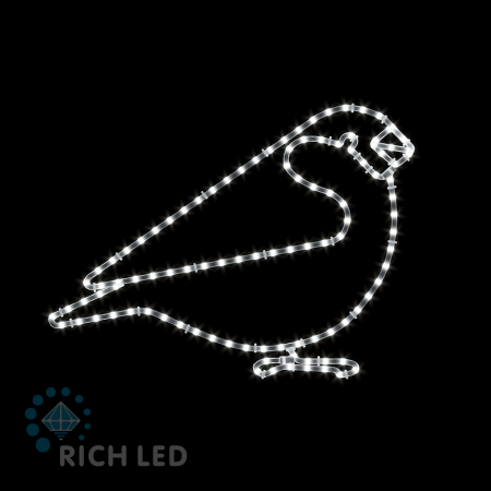 2Д Елочная игрушка Птица, 480х680 мм, 24В Белый