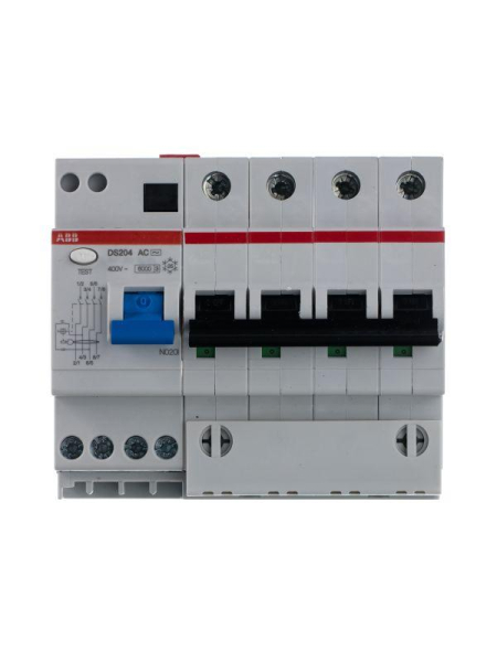 Выключатель автоматический дифференциального тока 4п C 25А 30мА тип AC 6кА DS204 6мод. ABB 2CSR254001R1254
