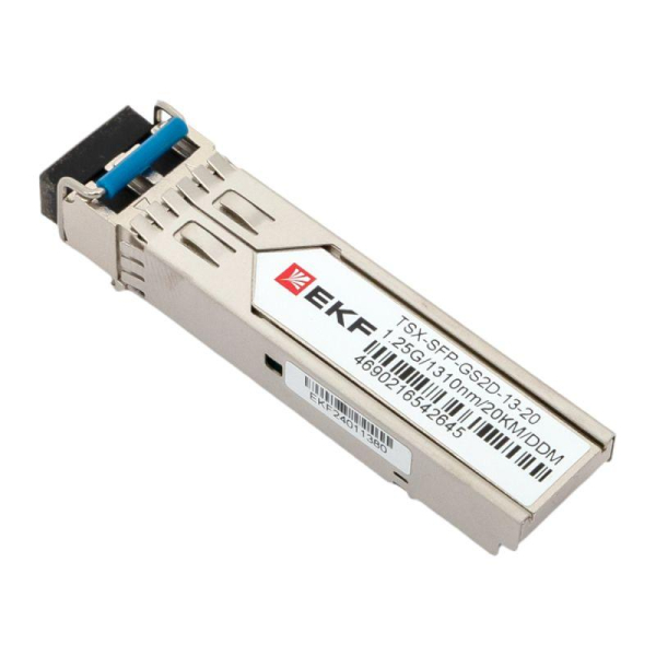 Модуль SFP 1.25Гб двойн. одномодовое оптоволокно 1310нм дальность 20км TSX EKF TSX-SFP-GS2D-13-20
