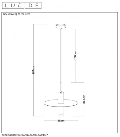 Подвесной светильник LUCIDE 03322/01/37