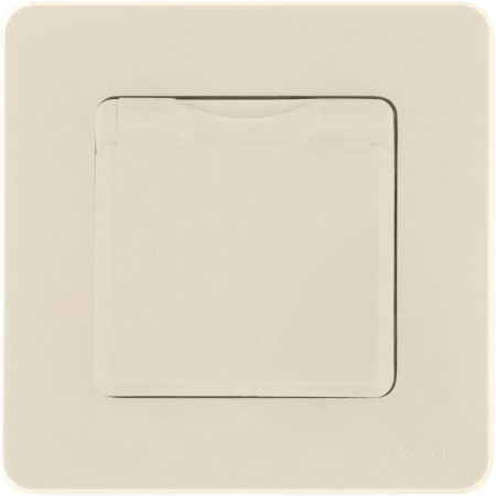 Розетка 1-м СП Inspiria 16А IP44 250В 2P+E защ. шторки с крышкой немецк. стандарт механизм сл. кость IEK 673741