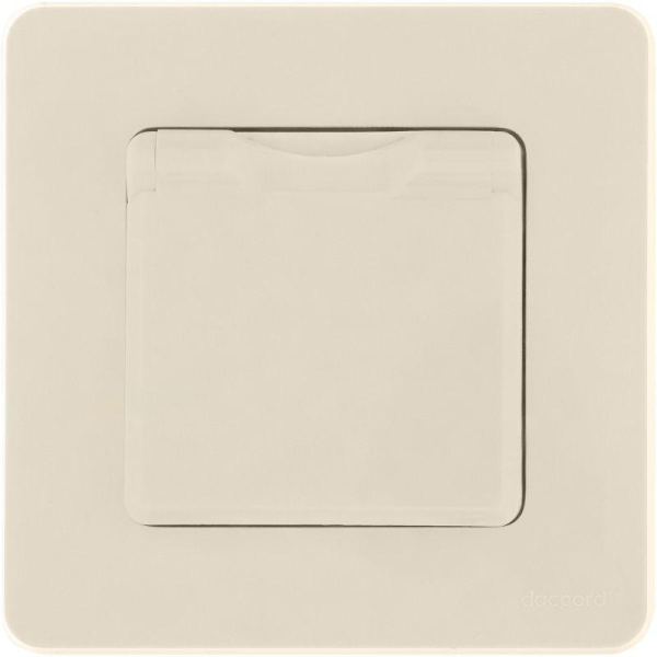 Розетка 1-м СП Inspiria 16А IP44 250В 2P+E защ. шторки с крышкой немецк. стандарт механизм сл. кость IEK 673741