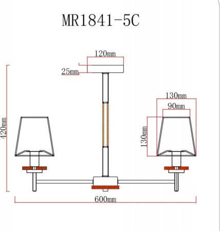 Люстра на штанге MyFar MR1841-5C