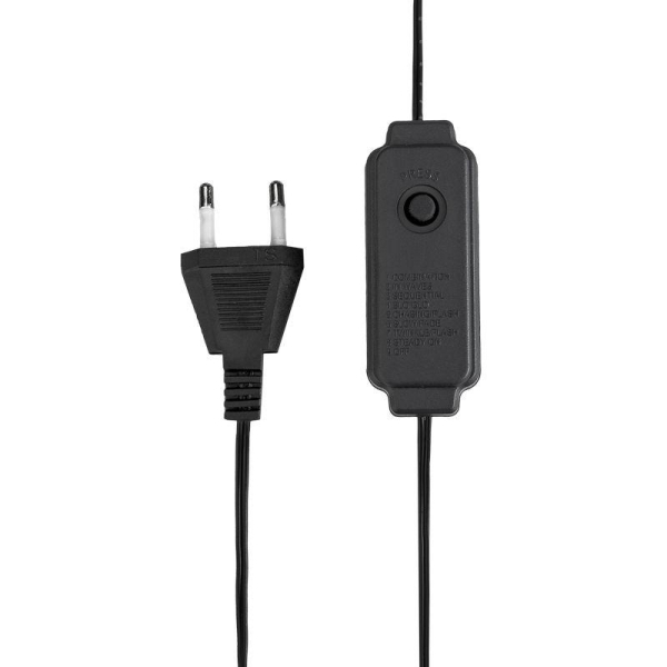 Гирлянда светодиодная Роса с контроллером 30м, 300LED, БЕЛЫЙ, IP20, 230В, зеленый провод NEON-NIGHT