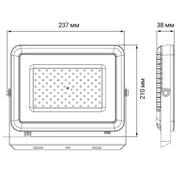 Прожектор светодиодный PFL-S2 50Вт 6500К IP65 220–240В ДО с клапаном закален. матов. стекло сер. Pro JazzWay 2853301D