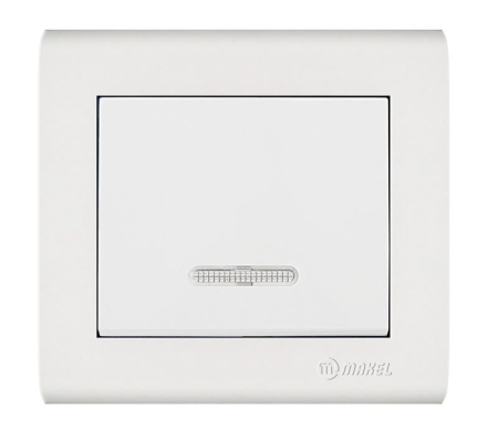 Выключатель 1-кл. Manolya с подсветкой бел. Makel 41001021