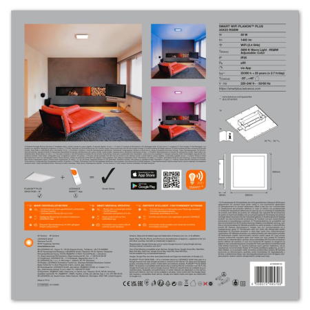 Светильник светодиодный SMART WIFI PLANON PLUS 30X30 RGBW LEDVANCE 4058075495708