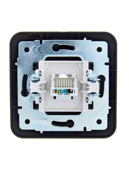 Розетка компьютерная 1-м СП ASTI IP20 RJ45 в сборе Cat 5e черн. бархат LEZARD 7081-4242-139