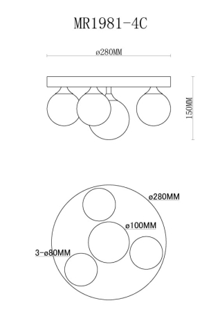 Накладная люстра MyFar MR1981-4C