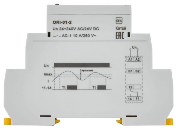Реле тока ORI 0.2-2А 24-240В AC/24В DC IEK ORI-01-2