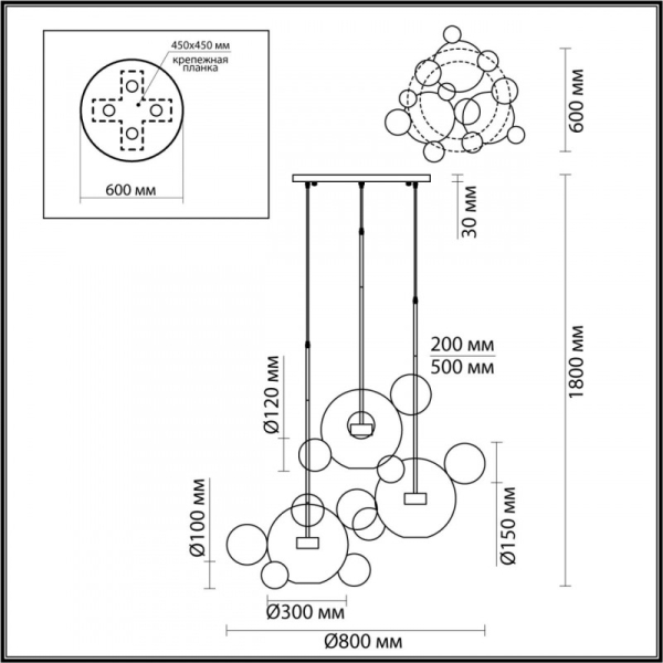 Каскадная люстра Odeon Light 4802/36LA