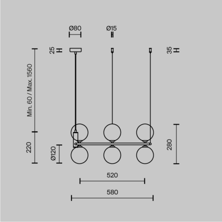 Подвесная люстра Maytoni MOD013PL-06BS1