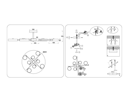 Люстра на штанге Ambrella Light FL516338