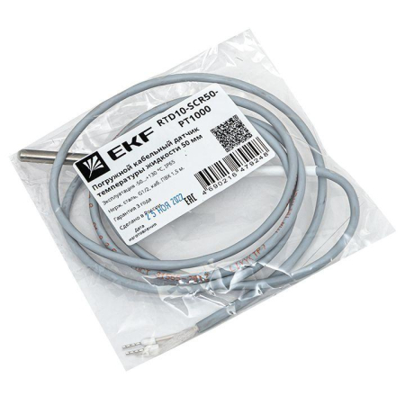 Датчик температуры жидкости погружной кабельный 50мм EKF RTD10-SCR50-PT1000