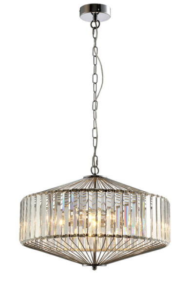 Подвесная люстра Crystal Lux FIESTA SP5 CHROME/TRANSPARENTE