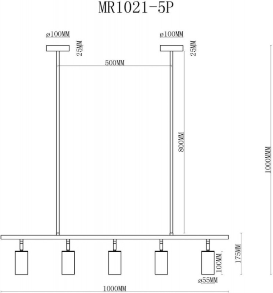 Подвесной светильник MyFar MR1021-5P