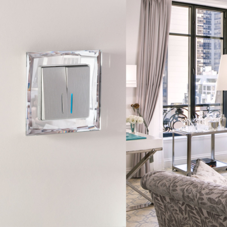 Выключатель Werkel W1120109 cеребряный рифленый