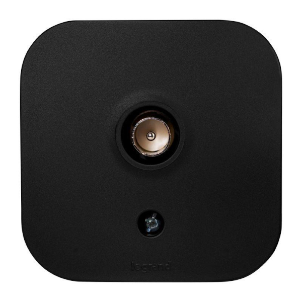 Розетка телевизионная TV 1-м ОП Quteo IP20 с топологией "звезда" черн. матов. IEK 782478