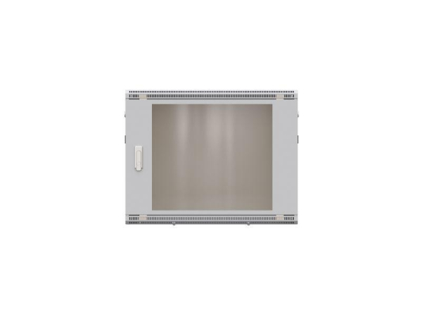 Шкаф настенный 19дюйм TERACOM PRO 9U 600х450мм дверь стеклянная с замком-ручкой сер. EKF TRP-WLL-0964-40G