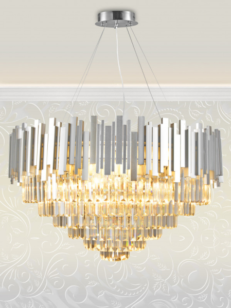 Подвесная люстра Natali Kovaltseva VERTIGO 81440/12C SILVER