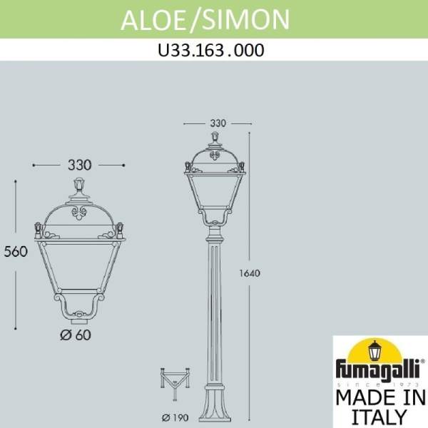 Садово-парковый светильник Fumagalli U33.163.000.AXH27