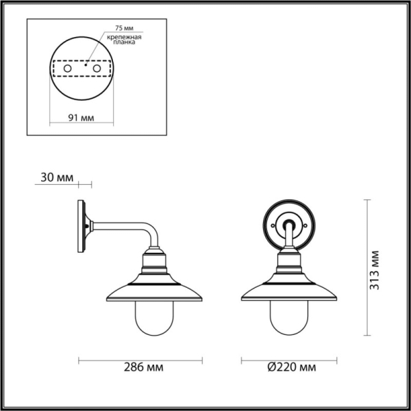 Светильник настенный Odeon Light 4965/1W